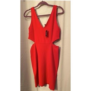NEW Express Red Bodycon Side Cutout Dress | Size M